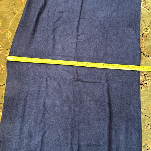 Remi & Reid navy blue tasseled long scarf wrap - Picture 6 of 6